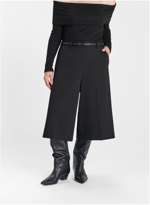 Le temps des cerises Pantalons droit Pantalon pantacourt FELIPA Black femme noir