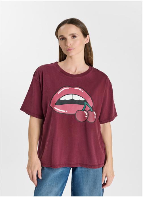 Le temps des cerises Tee-shirts Tee-Shirt KALYA Red femme rouge