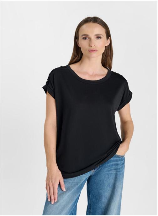 Le temps des cerises Tee-shirts Tee-Shirt PETRO Black femme noir