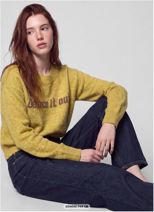 Jennyfer Pulls JPULWRITE femme jaune