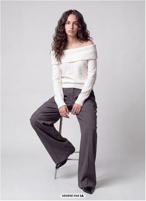 Jennyfer Pantalons droit JPANCROISE femme gris