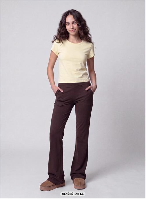Jennyfer Pantalons droit JLEGFLARE femme marron