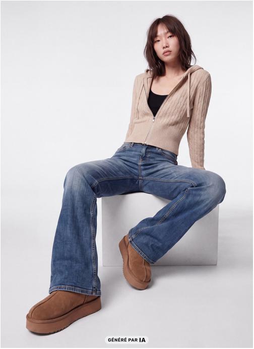Jennyfer Jeans droit ZOE-LOWFLARE femme bleu