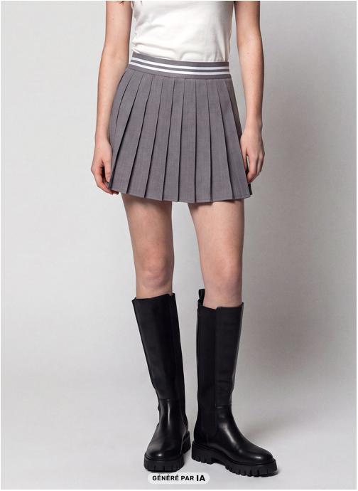 Jennyfer Jupes mi-longues JJUPLISSRIB femme gris