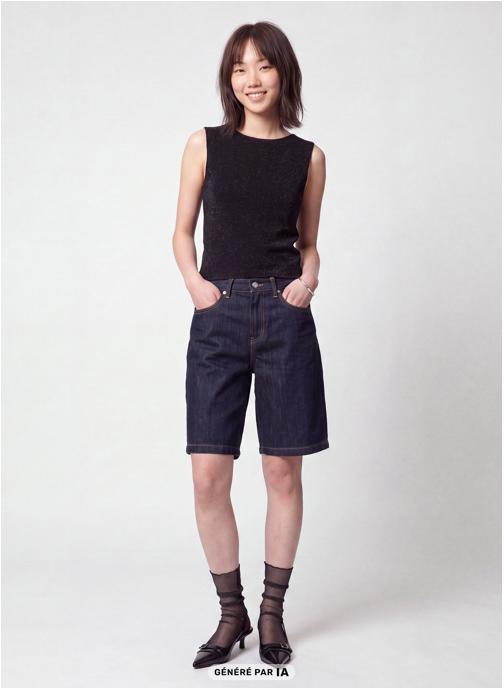 Jennyfer Bermudas JBERMU26 femme bleu