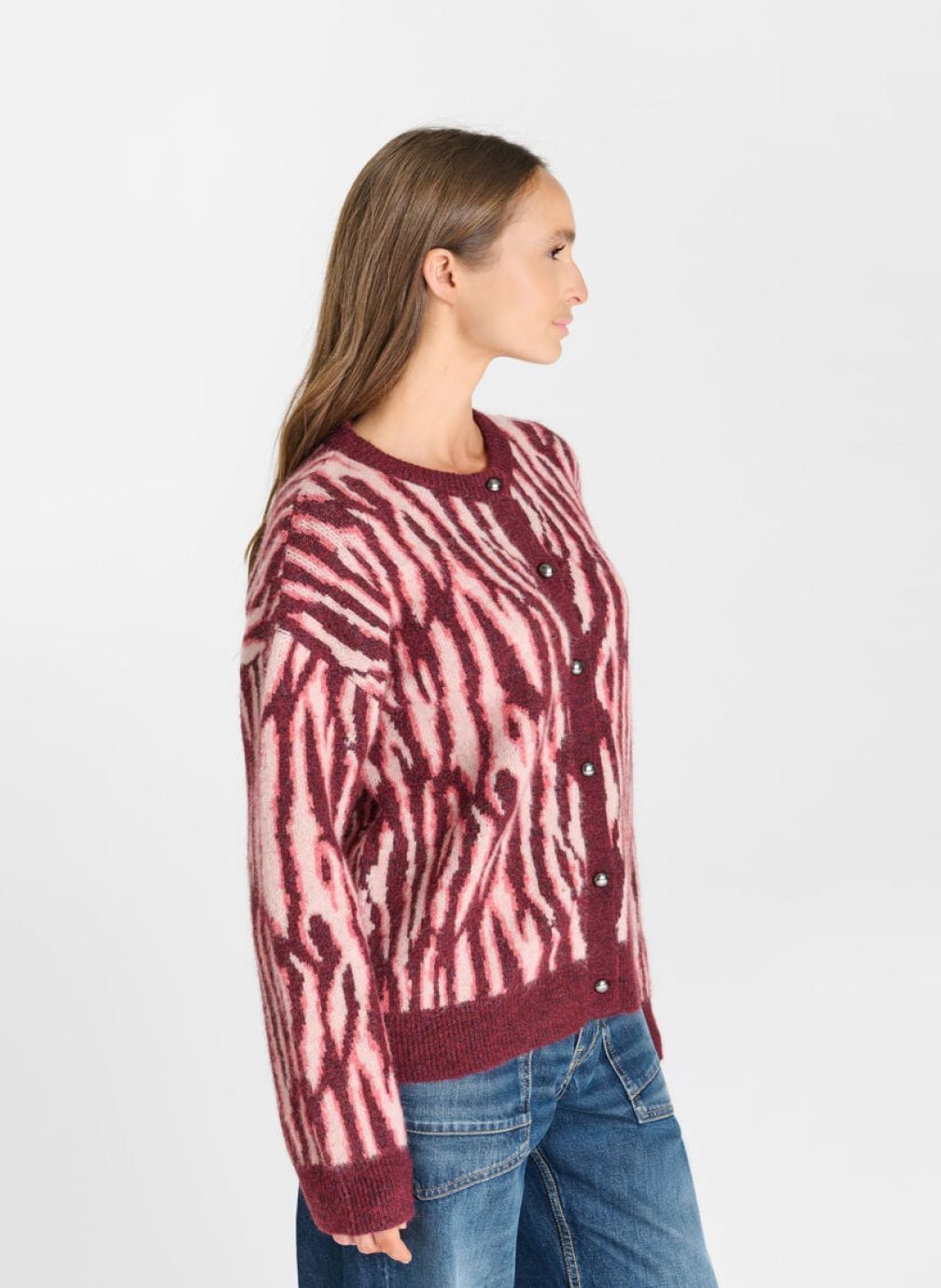 Gilets Cardigan ZEBRY Pink femme rose Le temps des cerises Gilets Cardigan ZEBRY Pink femme rose Rose