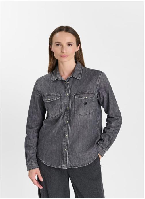 Le temps des cerises Chemises Chemise en jeans BARBO Grey femme gris