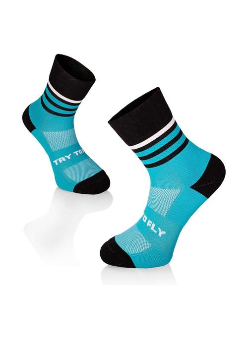 Try To Fly Chaussettes Running Microlon® Turquoise & Noir homme bleu