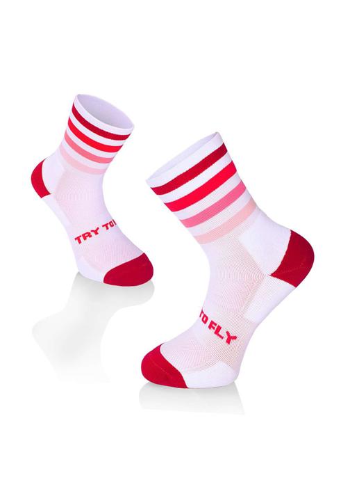 Try To Fly Chaussettes Running Microlon® Blanc & Rose homme blanc