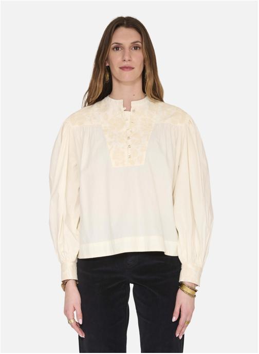 MKT Studio Blouses Blouse col tunisien femme beige