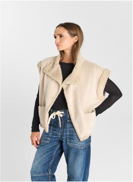 Le temps des cerises Vestes de costume Veste sans manches MALIA Beige femme beige