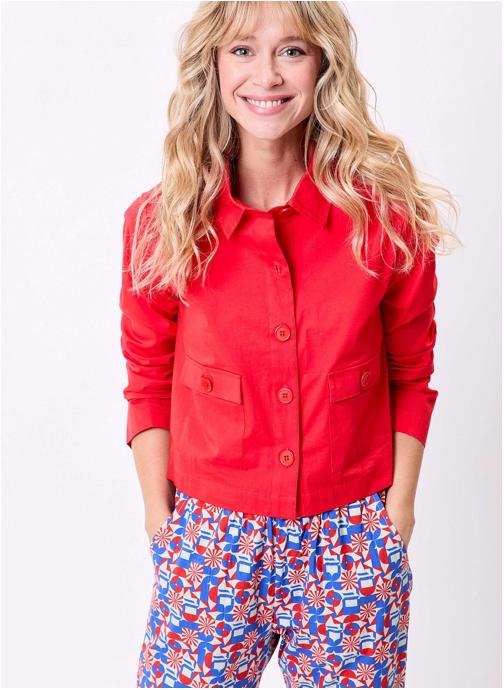 Princesse Nomade Vestes de costume Veste courte coton stretch ALINE femme rose