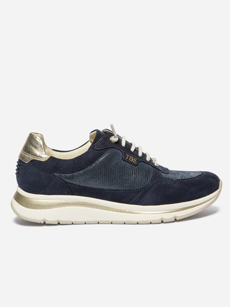 Baskets basses Baskets cuir BLOLACE MARINE / OR femme bleu TBS Baskets basses Baskets cuir BLOLACE MARINE / OR femme bleu Bleu
