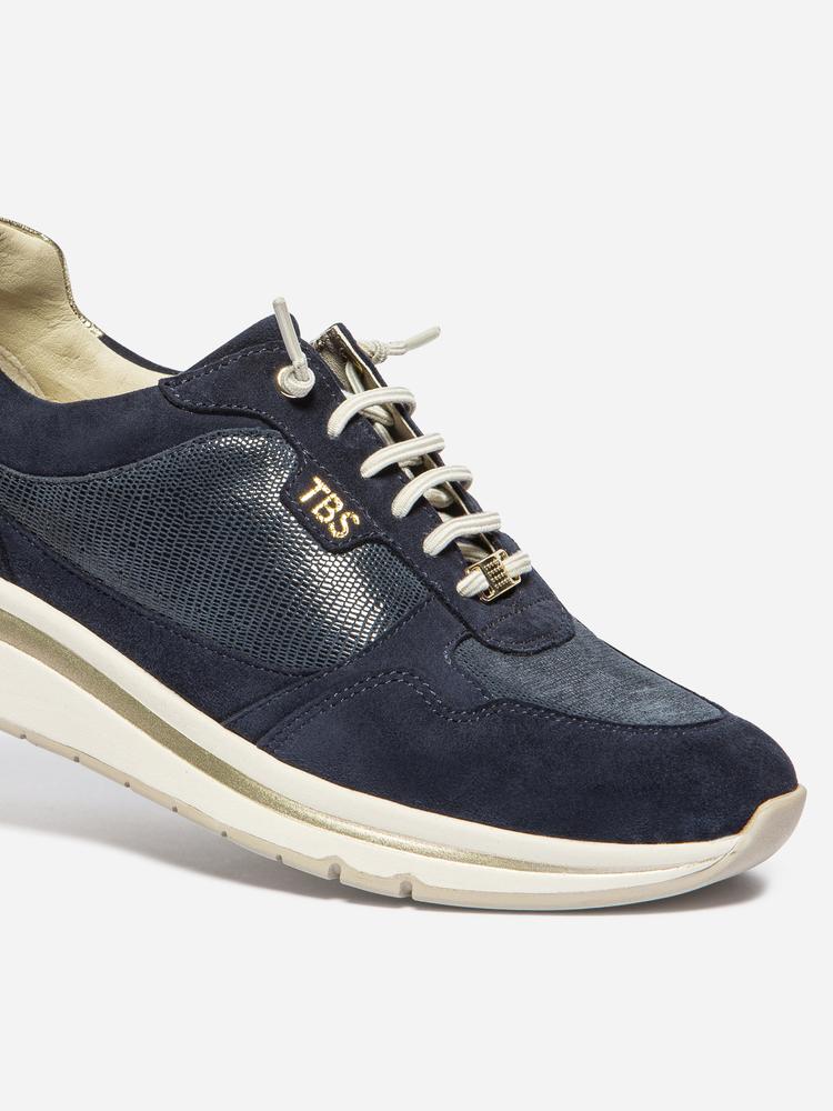 Baskets basses Baskets cuir BLOLACE MARINE / OR femme bleu TBS Baskets basses Baskets cuir BLOLACE MARINE / OR femme bleu Bleu