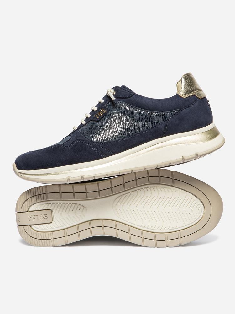 Baskets basses Baskets cuir BLOLACE MARINE / OR femme bleu TBS Baskets basses Baskets cuir BLOLACE MARINE / OR femme bleu Bleu