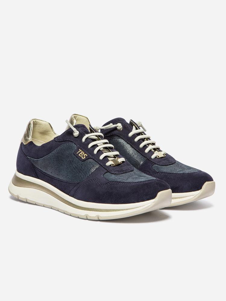 Baskets basses Baskets cuir BLOLACE MARINE / OR femme bleu TBS Baskets basses Baskets cuir BLOLACE MARINE / OR femme bleu Bleu